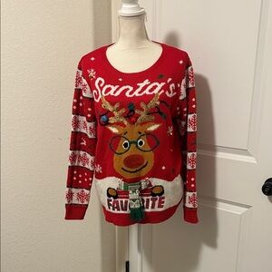 Women’s Red Rudolph Holiday/Christmas Sweater Size XL
